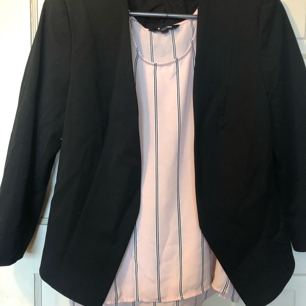 Pink Black pinstripe blouse/sleeveless top.